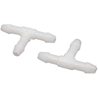 sourcing map 100Pcs 6mm Conector Tipo En T Plástico Blanco de Manguera de Tubo de Agua de Coche